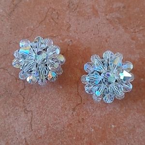 Vintage Aurora Borealis Clip on Earrings